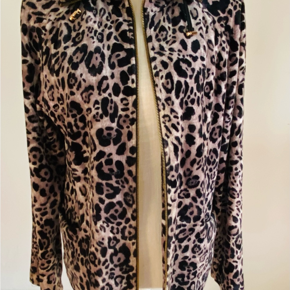Jones NY Sport Women's Animal Print (Leopard) 100% Cotton Zip Jacket Size Medium - Picture 13 of 16